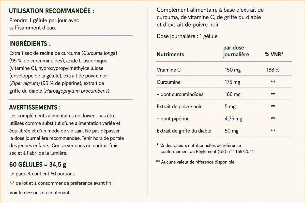 Curcuma Complex - 60 gélules - 60 jours